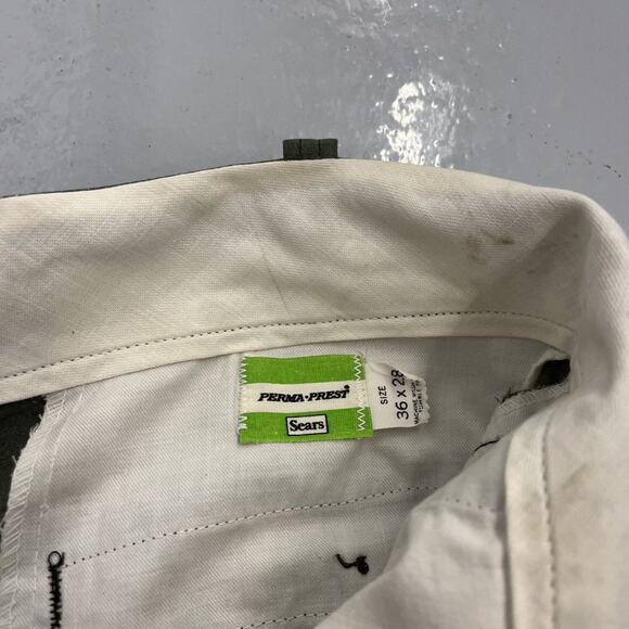 Vintage 60s Sears Green Sanforized Workwear Chinos 34x27 - Picture 3 of 4